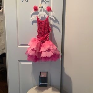 New 4 piece pink dance costume